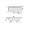 Polysan ANDRA R asymetrická vana 170x90x45cm, ivory 81511.4