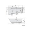 Polysan ANDRA L asymetrická vana 170x90x45cm, ivory 81111.4