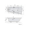 Polysan ANDRA R asymetrická vana 180x90x45cm, ivory 78771.4