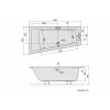 Polysan ANDRA L asymetrická vana 180x90x45cm, ivory 72872.4