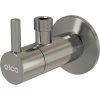 ALCA Ventil rohový s filtrem 1/2" × 3/8", kulatý, NICKEL-lesk ARV001-N-P