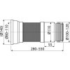 ALCA Flexi napojení k volně stojícímu WC, 80–110 mm × 90–110 mm, délka 280–550 mm, PP, bílé A970