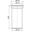 ALCA Dopojení k volně stojícímu WC, přímé, DN 110, délka 250 mm, PP, bílé A91-250