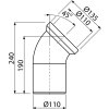 ALCA Dopojení k volně stojícímu WC, koleno 45°, DN 110, délka 90 mm, PP, bílé A90-45