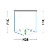 FORTE Sprchové dveře DECO N2B Barva rámu - Bílá, Rozměr A - 80, Výplň - Stampato C bezpečnostní sklo - 6 mm BDE452293201