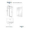 BESCO Bezrámové sprchové dveře EXO-C Barva rámu - Chrom/Leštěný hliník (ALU), Pevná stěna - 80 cm, Rozměr A - 110, Rozměr C - 190, Směr zavírání - Univerzální Levé / Pravé, Výplň - Čiré bezpečnostní sklo - 6 mm BCEXOC110CC+BCEXOCH80CC