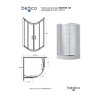 BESCO Čtvrtkruhový sprchový kout MODERN 185 Barva rámu - Chrom/Leštěný hliník (ALU), Rozměr A - 80, Rozměr B - 80, Rozměr C - 185, Směr zavírání - Univerzální Levé / Pravé, Výplň - Frost bezpečnostní sklo - 6 mm BCMOD80CTVRTCF