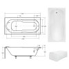 BESCO Obdélníková vana VINDOBONA Nožičky k vaně - Bez nožiček, Rozměr vany - 180 × 80 cm OLVVIN18