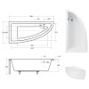 BESCO Asymetrická vana FONDI Nožičky k vaně - S nožičkami, Rozměr vany - 150 × 70 cm, Způsob provedení - Levé OLVFON15L+OLVPINOZ