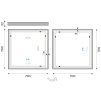 led zrcadlo 700x700 s dotykovym senzorem vykres