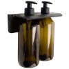 Gedy GROUPER dvojitý dávkovač tekutého mýdla na zavěšení, 2x500ml, hnědá 2159