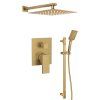 Sapho CUBEMIX podomítkový sprchový set s pákovou baterií, 2 výstupy, posuvný držák sprchy, zlato mat CM042GB-02
