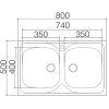2811176 8596142025008 sinks classic 800 duo v 0 6 mat draw