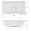 Polysan QUEST obdélníková vana 190x100x49cm, šedá 78531.3