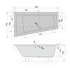 Polysan ANDRA L asymetrická vana 160x90x45cm, ivory 81521.4
