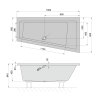 Polysan ANDRA R asymetrická vana 160x90x45cm, ivory 81541.4