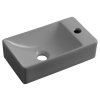 Sapho MARGITHA keramické umývátko 38x22cm, otvor pro baterii vpravo, šedá MGT3822GR