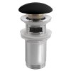 Sapho Umyvadlová výpust 5/4“, click-clack, keramická zátka, 10-50mm, černá mat AR903