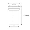 Bruckner Přímý kus dopojení k WC, délka 250mm, 110mm 159.306.0
