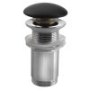 Sapho Umyvadlová výpust 5/4“, click-clack, keramická zátka, 10-50mm, černá mat AR901