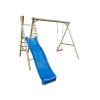 Dětská dřevěná houpačka Marimex 1 + modrá skluzavka 11640362