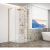 Gelco TRINITY GOLD MATT čtvrtkruhový sprchový kout 900x900mm, čiré sklo, pravé GT6590CR-G