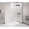 Polysan ARCHITEX BLACK MATT sprchová zástěna 862mm, sklo Flute AXB90FL