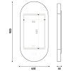 bile ovalne led zrcadlo 900x450 s dotykovymi senzory vykres