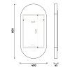 bile ovalne led zrcadlo 800x400 s dotykovymi senzory vykres