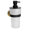 Sapho LARISSA dávkovač mýdla 250ml, mléčné sklo, černá/zlato mat WS019BG