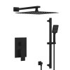 Sapho CUBEMIX podomítkový sprchový set s pákovou baterií, 2 výstupy, posuvný držák sprchy, černá mat CM042B-02