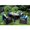 Zahradní nábytek Keter Corfu Fiesta set dvě dvousedačky + dvě křesla + stůl grafitový, 610353