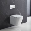 Mereo WC set - Smart flush rimless WC hranaté, modul pro sádrokarton, bílé hranaté tlačítko MM02NSETRT320