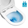 Mereo WC set - Rimless WC oblé, modul pro sádrokarton, bílé oválné tlačítko MM02NSETRS110