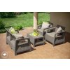 Zahradní nábytek Keter Corfu set dvousedačka + dvě křesla + stůl cappuccino, poškozený obal, 6103512
