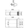 ALCA Připojovací sada k závěsnému WC, DN 110, délka 300 mm, PE, chrom M9000K-DN110