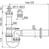 ALCA Sifon trubkový pro pračku nebo myčku, s nátrubkem Ø 17–23 mm, DN 50 APS7-DN50