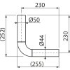 ALCA Trubice splachovací – koleno DN 44/50 A951-230