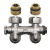 Uzavíratelné šroubení "H" HERZ 3000, rohové včetně 2ks adaptérů 1/2"x3/4" vypouštění vpravo,Bypass model 1306622