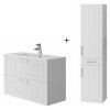 Lavedo Komplet Ossy 80 koupelnová skříňka s umyvadlem a vysoká skříňka 185 Ossy, bílá, OSC-80-OSC80