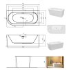 Besco Avita A-line volně stojící akrylátová vana se šterbinovým přepadem, bílý lesk Délka vany: 160cm, Orientace: Levá, WAA-160ALS