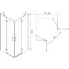 24416 sprchovy kout aplomo flow chrom nakres pro variantu 80 cm
