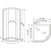 Kerra Leo Black čtvrtkruhový sprchový kout s vaničkou Rozměr koutu: 90x90cm, LEOBL90