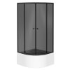Savana Veduta Evelina Plus čtvrtkruhový sprchový kout s vaničkou, black Rozměr koutu: 80x80cm, Y8715-B80