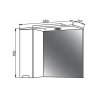 Lavedo Estel 55 závěsná koupelnová skříňka se zrcadlem a osvětlením, AMELIE-55-SO