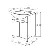 11355 2 koupelnova skrinka lavedo estel 55 bila technicky nakres