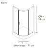 Aplomo Stylio One čtvrtkruhový sprchový kout Rozměr koutu: 80x80cm, BK501RT