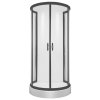 Aplomo Stylio Round 100x80 sprchový kout, black, BK501XTK