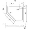 Kerra Glasgow Slim 90x90 pětiúhelníková sprchová vanička, FV-SV90GG_2