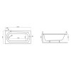 Polimat Classic Slim akrylátová vana 150x75, 170x75 Délka vany: 150cm, 00287